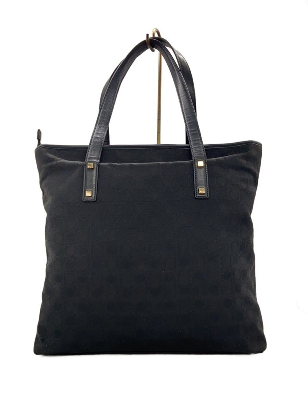 Salvatore Ferragamo Gancini Bag Over Leather Black